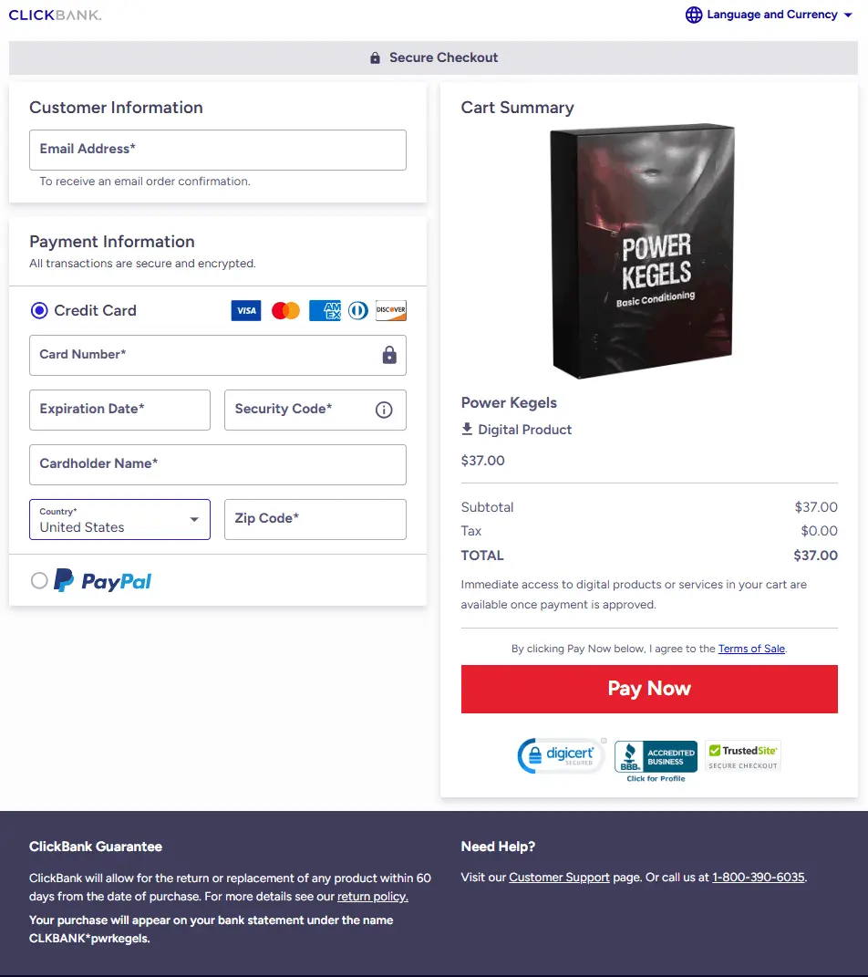 Secure Order Form